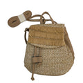 Woven Straw Mini Backpack With Fringe Flap