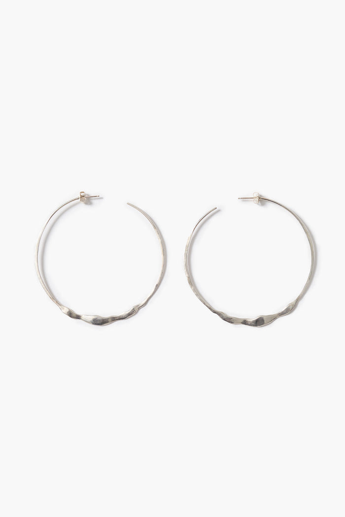 XL Crescent Hoop Earrings Silver