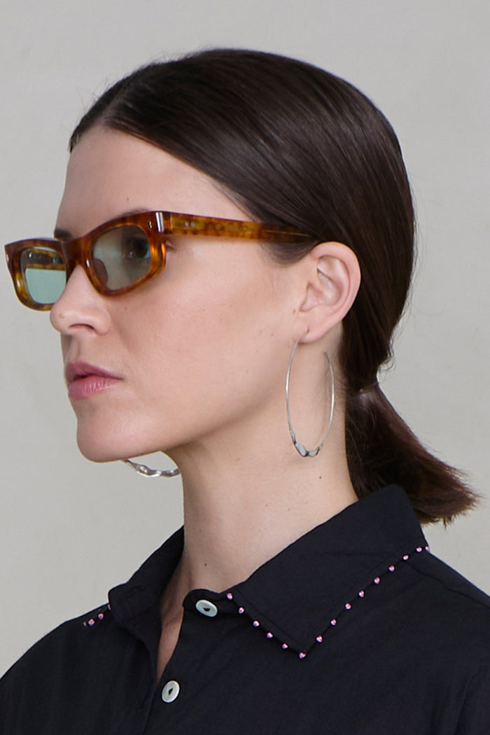 XL Crescent Hoop Earrings Silver