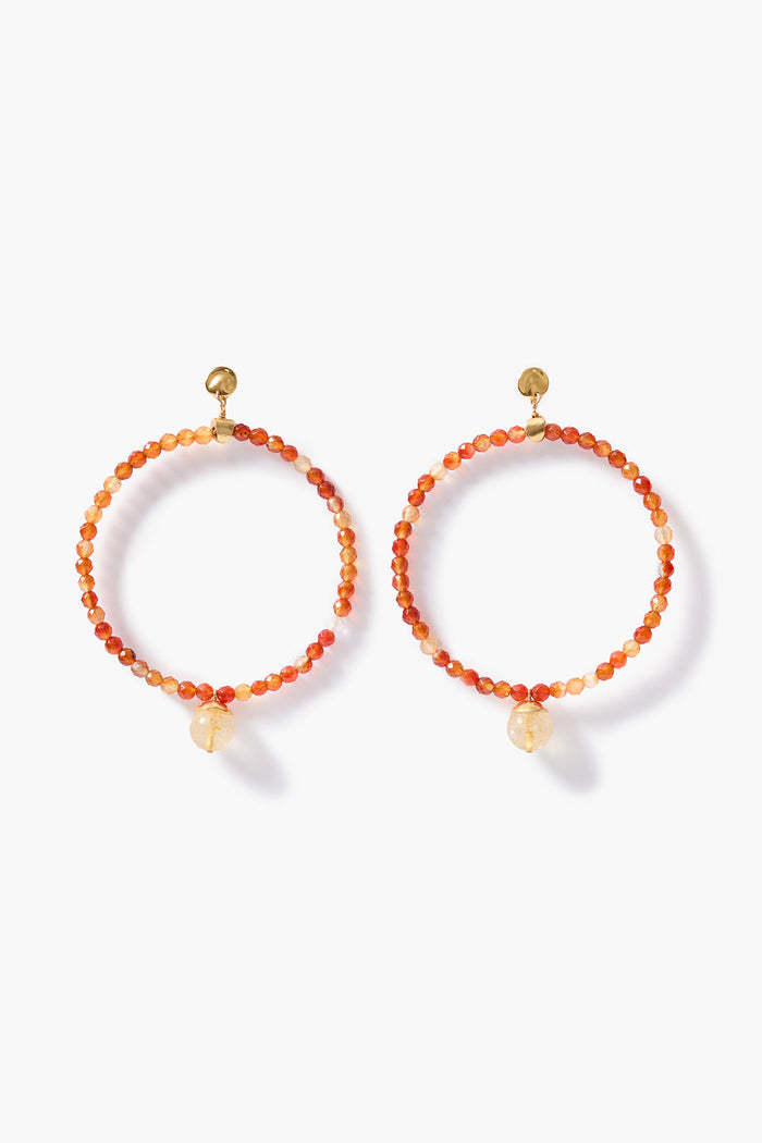 XL Tide Hoop Earrings Carnelian