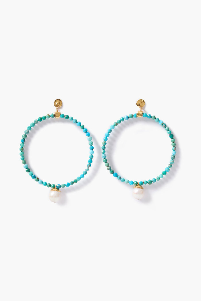 XL Tide Hoop Earrings Turquoise
