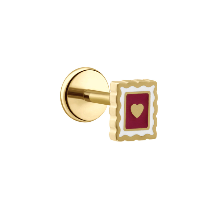 Yours Truly Enamel Flat Back Stud
