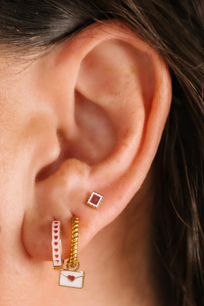 Yours Truly Enamel Flat Back Stud