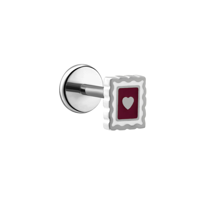 Yours Truly Enamel Flat Back Stud