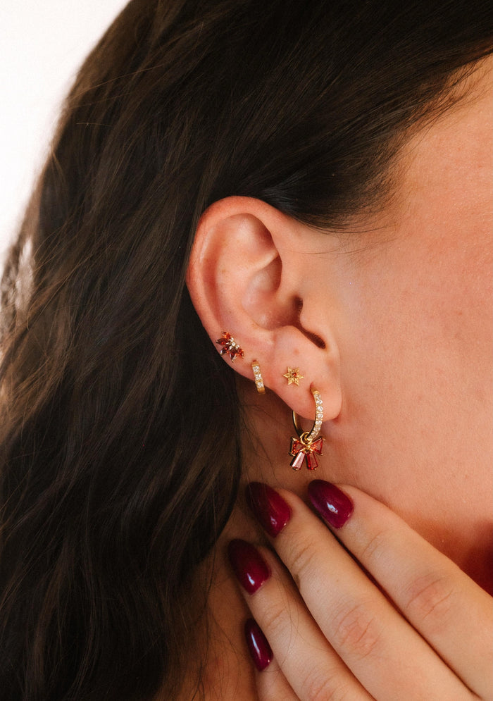 Yuletide Star Flat Back Stud