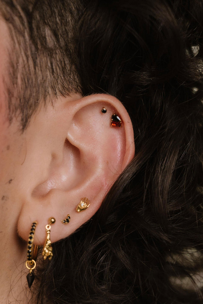 Zirconia Constellation Flat Back Stud - Onyx